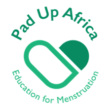 Logo of Pad Up Africa, a partner in the GSP Forum, featuring bold, modern typography and a map of Africa motif, symbolizing empowerment and collaboration within the continent.
